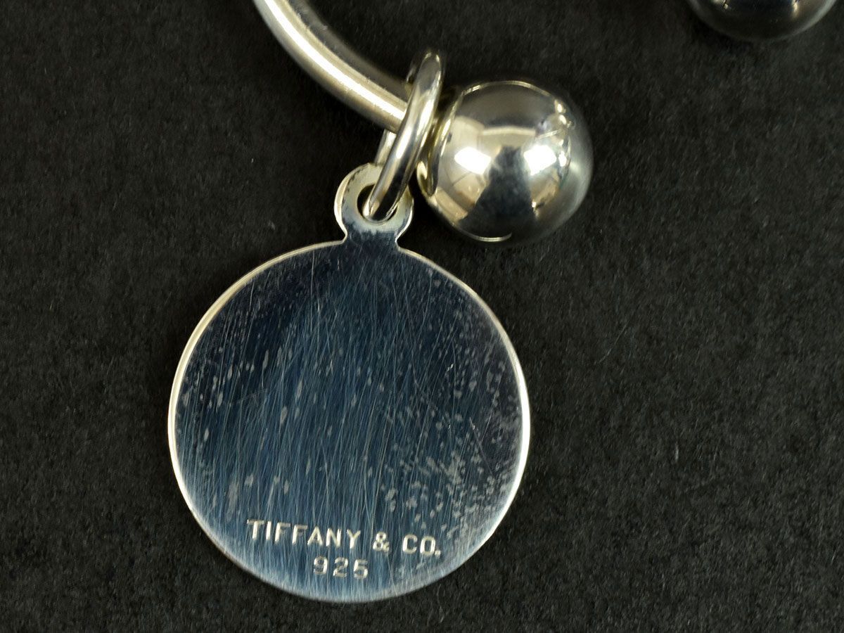 171741〇 Tiffany&co ティファニー ラウンド タグ キーリング キーホルダー チャーム Sv925 スターリング シルバー 小物 箱/ Gの画像3