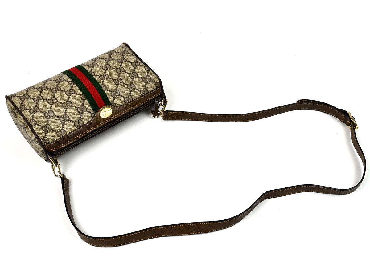 172528◆ GUCCI グッチ オールドグッチ GGスプリーム シェリー 2WAY セカンドバッグ ショルダーバッグ 41.02.018 PVC レザー/ B_画像5