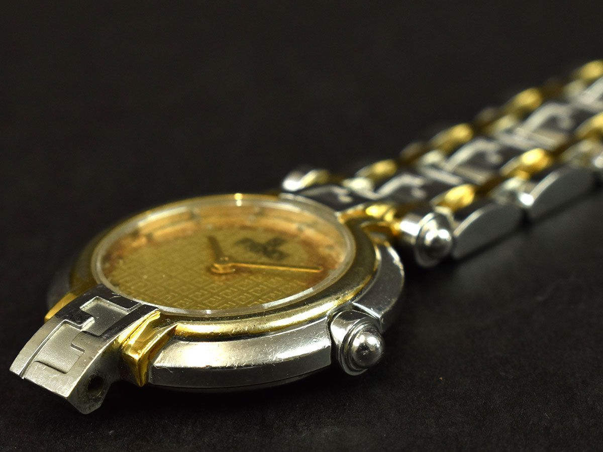 167926□動作確認済 FENDI フェンディ 腕時計 クォーツ 2針 ラウンドフェイス 760L ゴールド シルバー レディース アナログ/ D_画像4