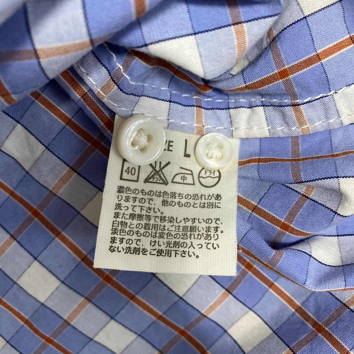 t43 Levi's 半袖チェックシャツ サイズL表記 中国製_画像4