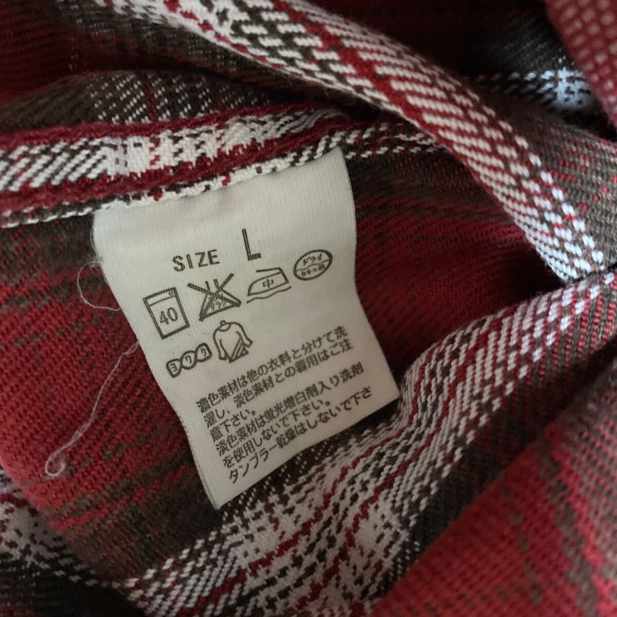 t43 Levi's 長袖チェックシャツ サイズL表記 中国製_画像5