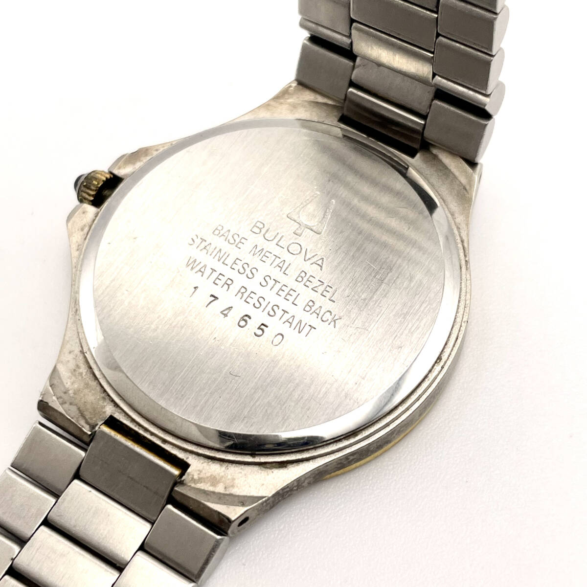 1円 良品■ 稼働品 BULOVA ブローバ ゴールド ベゼル ダイア ダイヤ レディース 腕時計 金文字盤 アンティーク ヴィンテージ N440-900の画像7