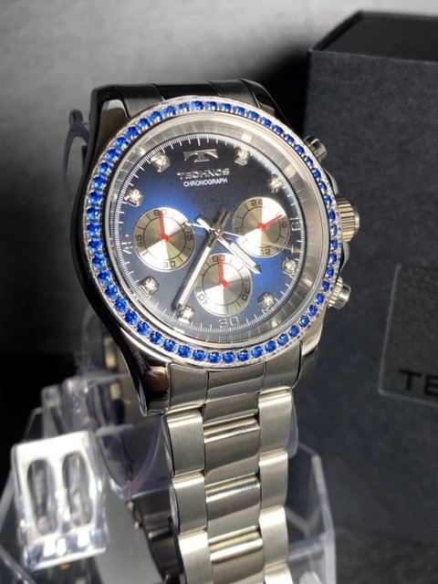 新品 テクノス TECHNOS 正規品 腕時計 アナログ腕時計 多機能腕時計 クロノグラフ ステンレス クオーツ 5気圧防水 ブルー メンズ ギフト_画像2