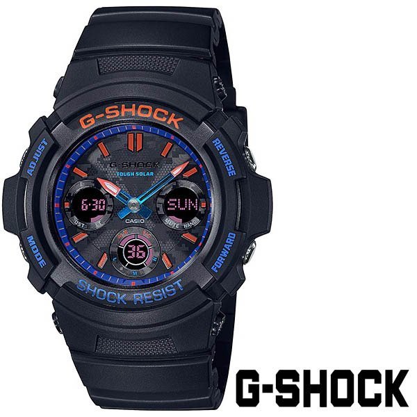 新品CASIOカシオG-SHOCKジーショック腕時計耐衝撃構造ダイバー20気圧防水アナログデジタルアナデジブラックオレンジブループレゼントギフト_画像4