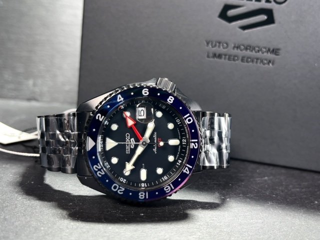 堀米雄斗 コラボレーション 限定モデル 新品 セイコー SEIKO5 セイコー5スポーツ メンズ 腕時計 SBSC015 メカニカル 自動巻き GMT 日本製_画像6