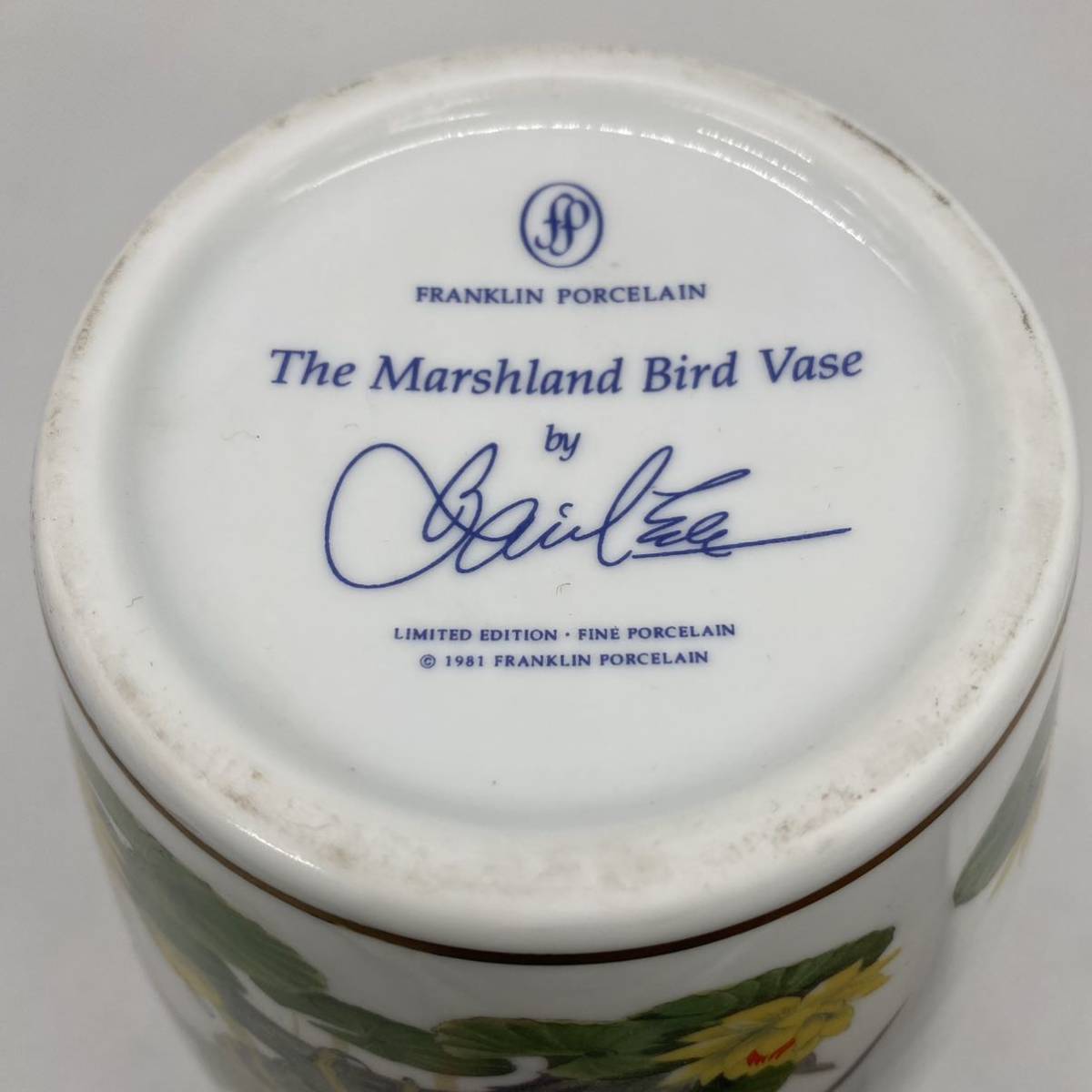 花瓶 FRANKLIN PORCELAIN BASIL EDE フランクリン ポーセリン インテリア 花器 The marshland Bird Vase 1981 YO3C11の画像5