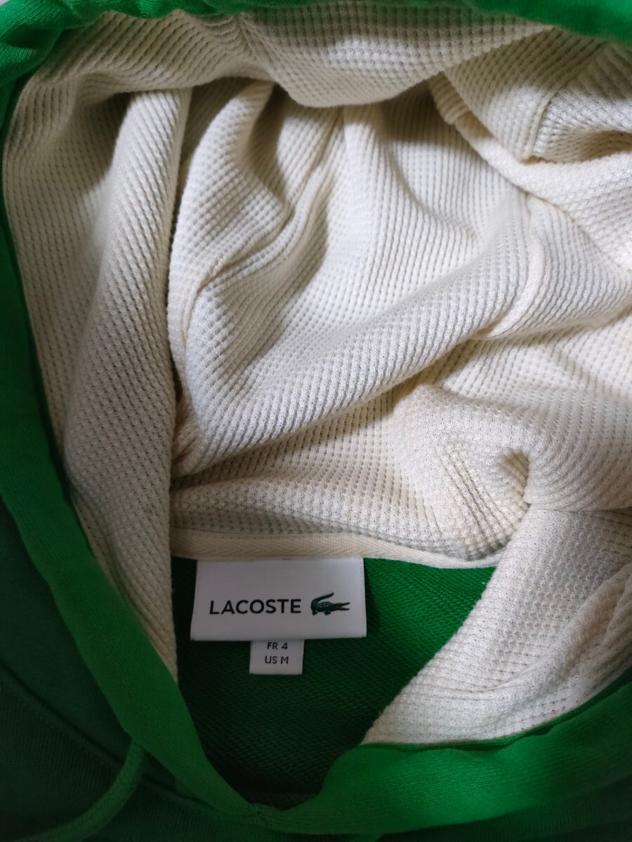 サイズ：4　定価:19800円　LACOSTE ラコステ　ミドルワニロゴスウェットパーカ トップス フーディー グリーン　_画像3