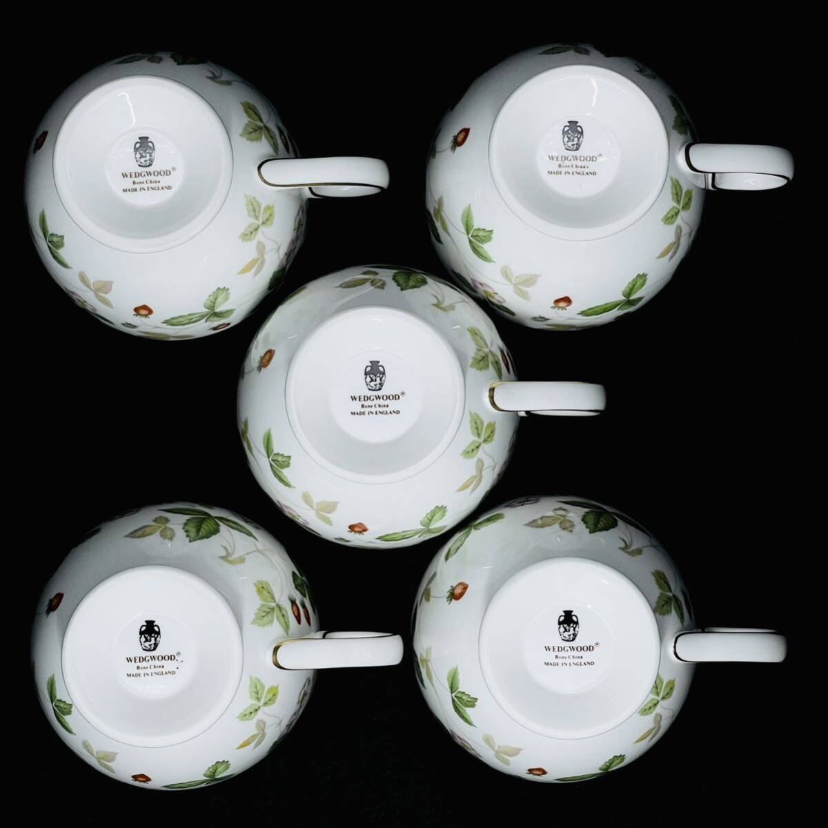 【良品】【5客】WEDGWOODウェッジウッド　WILDSTRAWBERRYワイルドストロベリー　カップ&ソーサー　食器　_画像7