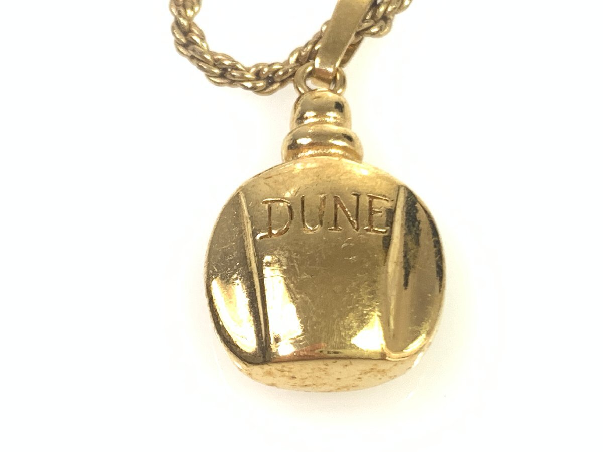 クリスチャン・ディオール　Christian　Dior　デューン/DUNE　香水瓶　フレンチロープチェーン　ネックレス　ゴールドカラー　YAS-9446