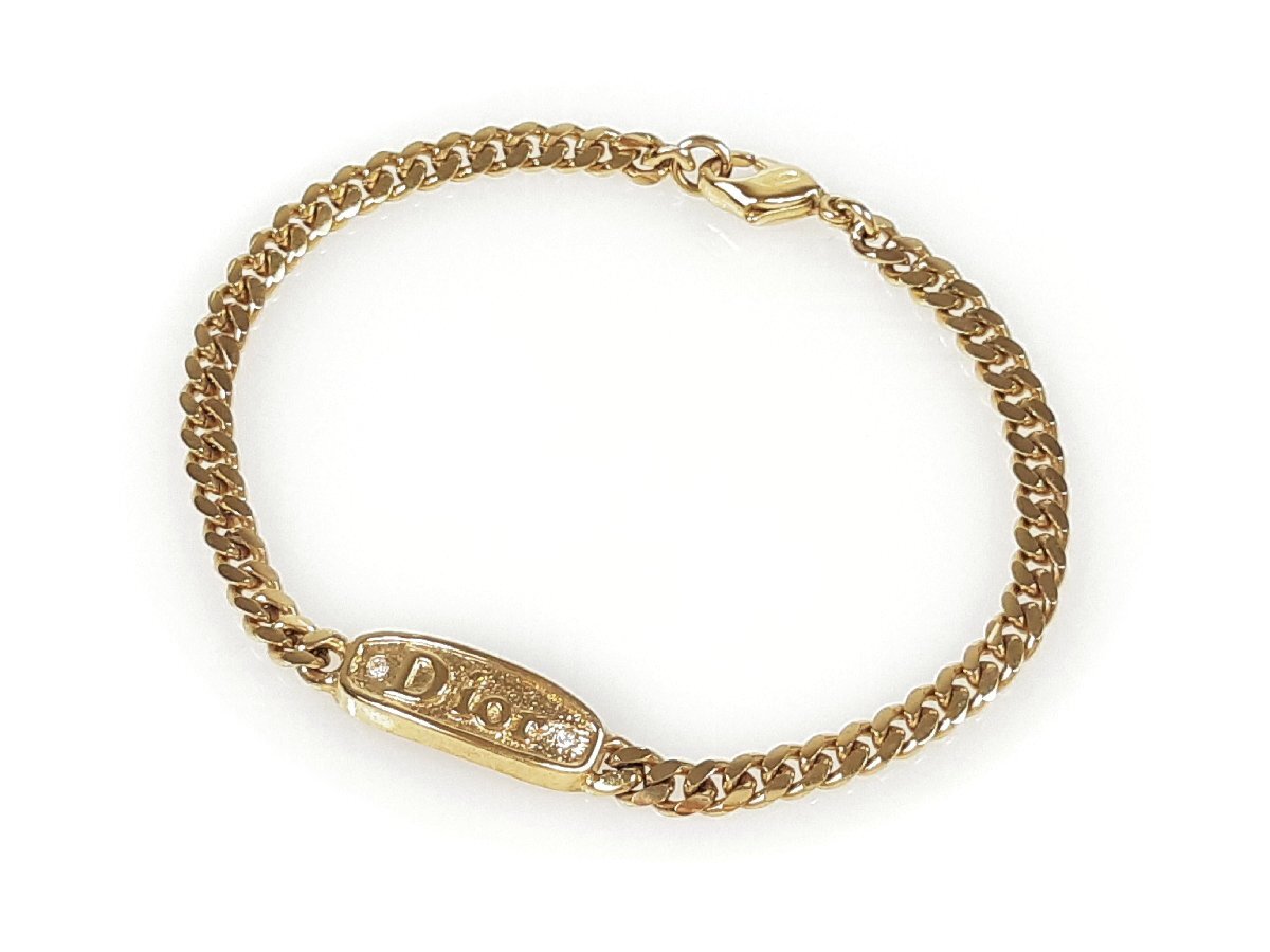 Кристиан Диор Кристиан Диор Пластина Kihei Chain Bracelet Gold Color Yas-8519