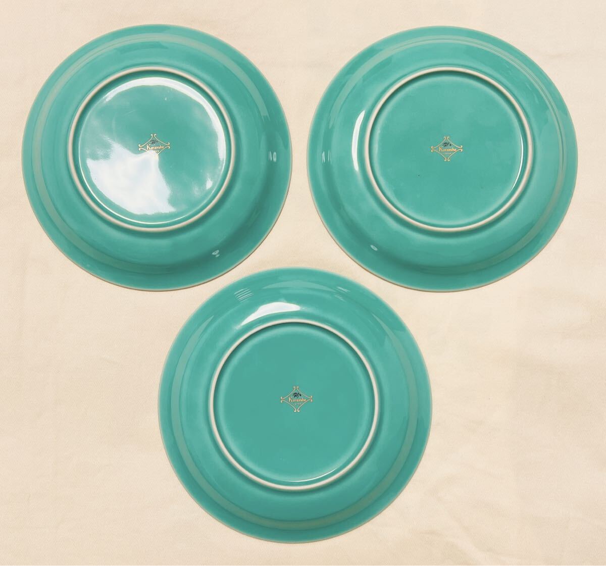 昭和50年代　有田焼　オ－ルド香蘭社　金彩菊柄　ケーキ皿　デザ－ト3枚