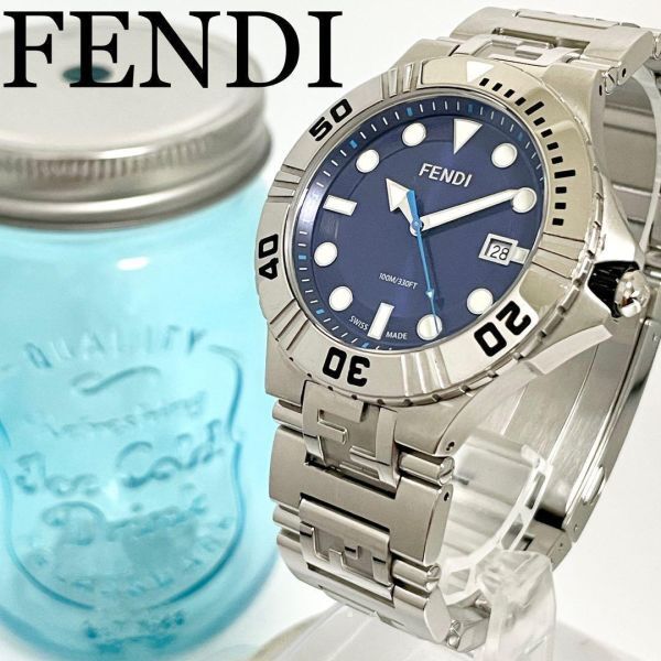 629 FENDI フェンディ時計 メンズ腕時計 ブルー デイト ブルー