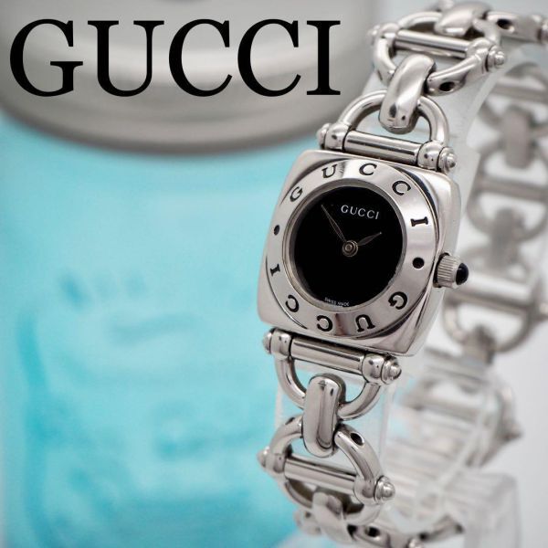 630【美品】GUCCI グッチ時計　レディース腕時計　ブラック　シルバー　人気