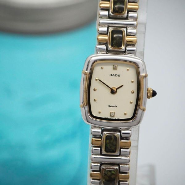 580【OH済み】RADO ラドー時計 レディース腕時計 2Pダイヤ クォーツの画像3