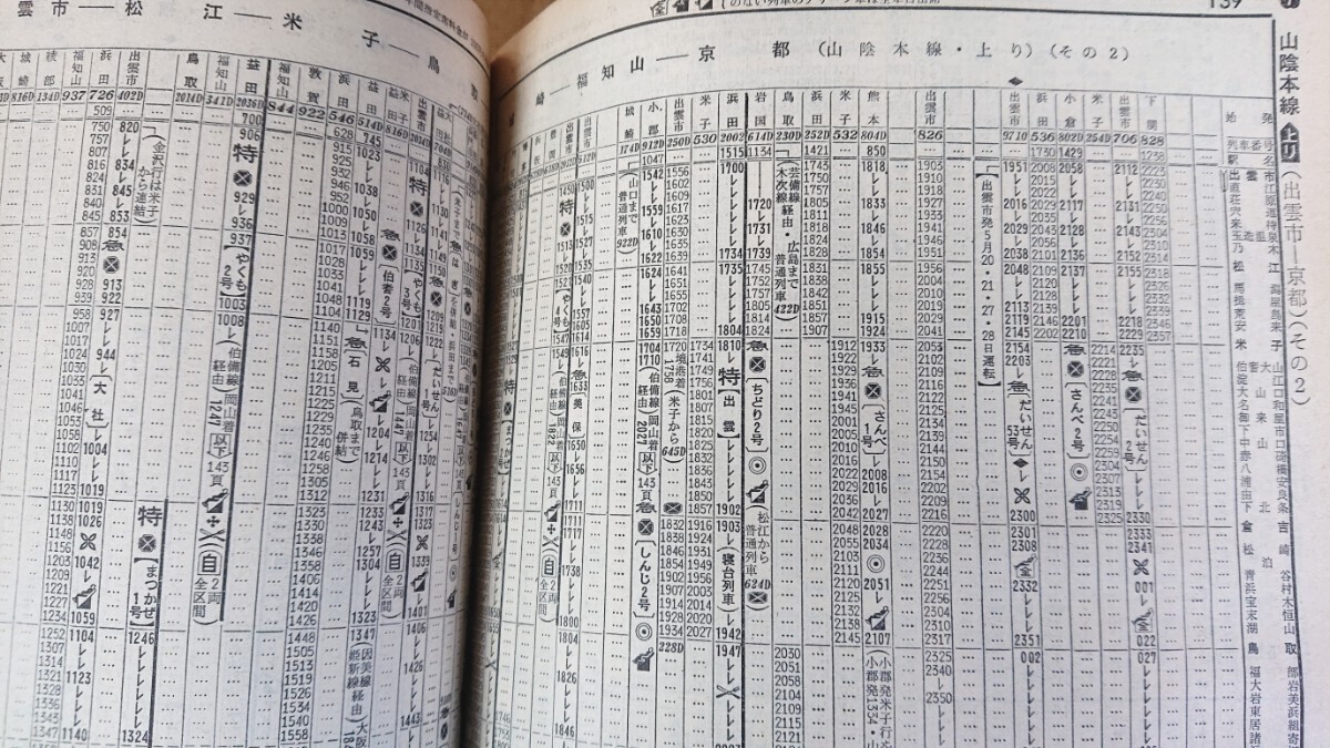 ★国鉄監修※交通公社の時刻表 ＊初夏の臨時列車ご案内【1972年(昭和47年)6月】 _山陰(石見.伯耆.美保.さんべ.だいせん