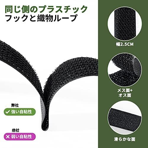  マジック テープ マジック結束バン 固定バンド マジックテープ 長さ6ｍ*幅2.5cm 強力 耐熱 配線整理 フリーカット 繰り_画像3