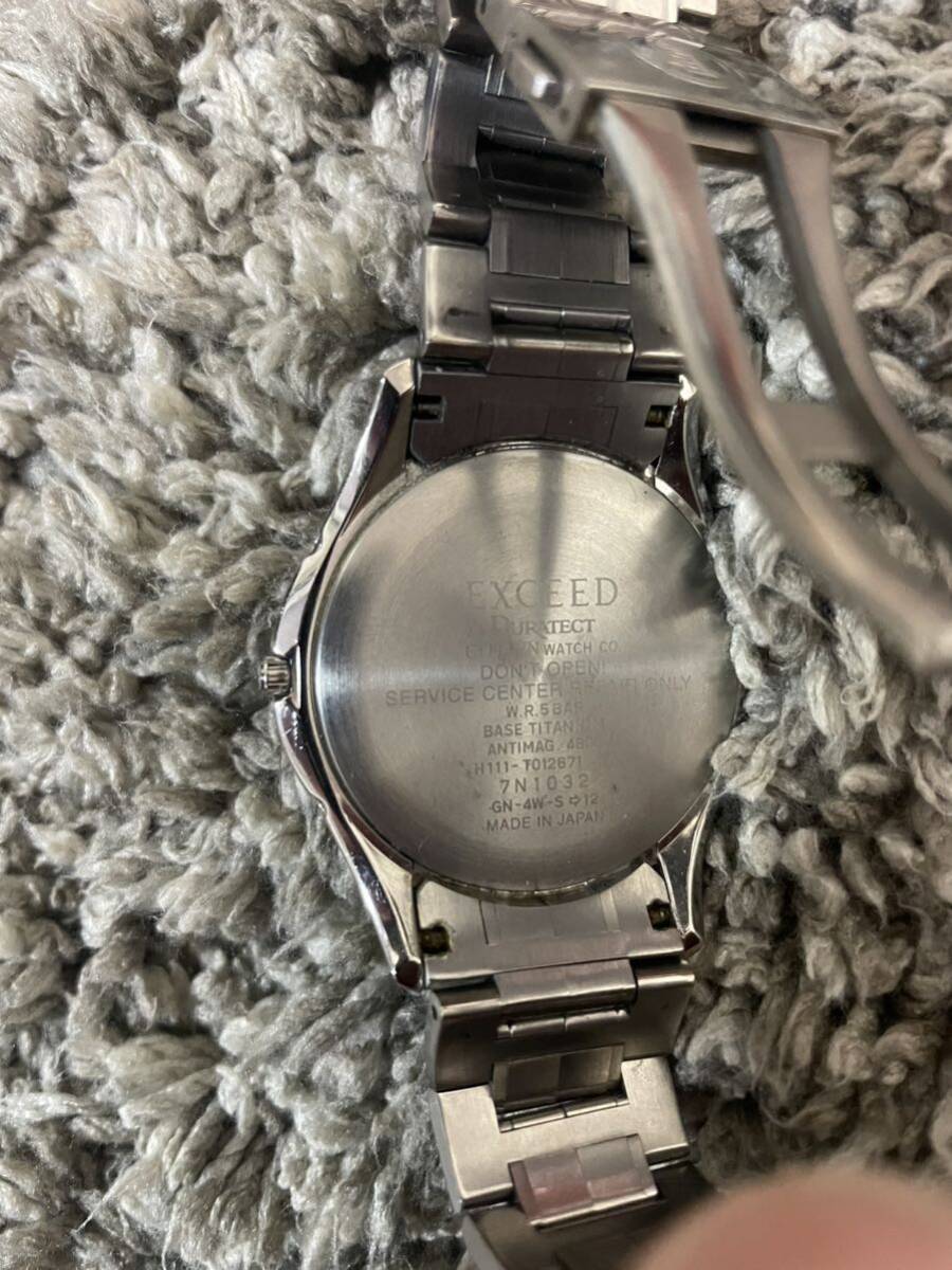 シチズン CITIZEN エクシードエコドライブ 7N1032シルバー 腕時計 メンズ 中古の画像2