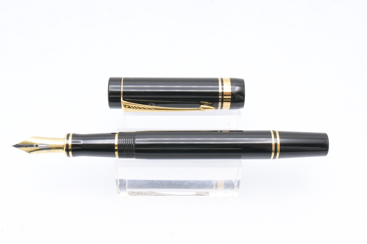 PARKER パーカー ペン先18K 万年筆 デュオフォールド ブラックGT センテニアル M (初期型) カートリッジ コンバーター両用式 ■23051_画像6