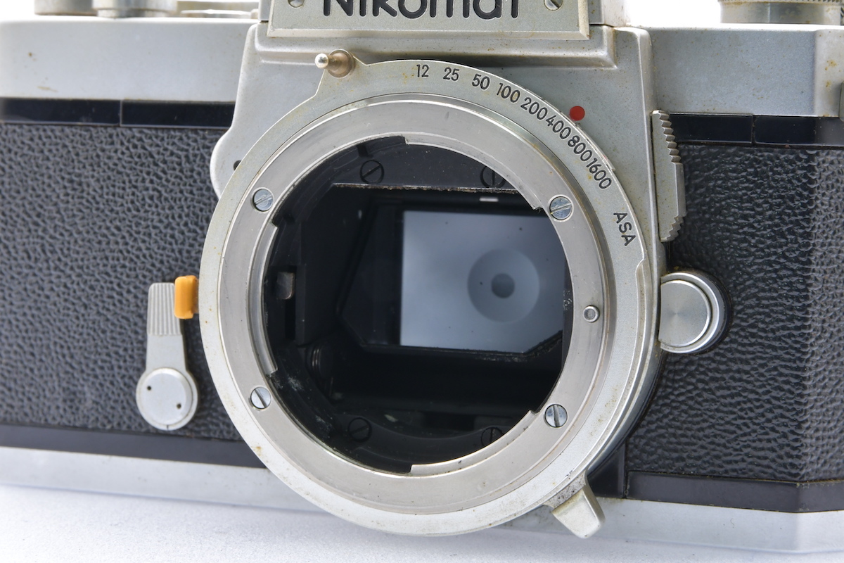 Nikon Nikomat FT シルバー + 非AI 28mm F3.5 + AI改 200mm F4 ニコン フィルムカメラ_画像7