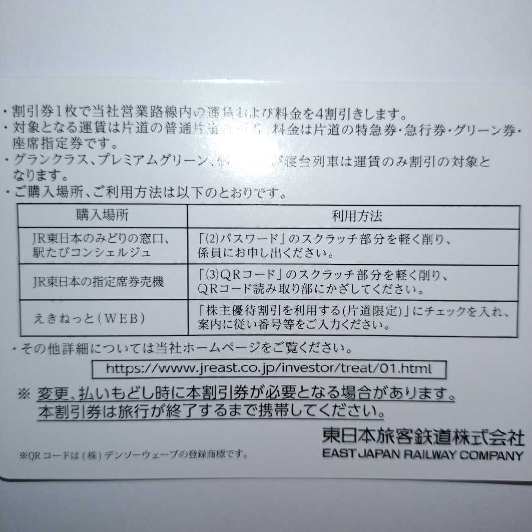 迅速発送 JR東日本 株主優待割引券（1枚で片道4割引）1枚（有効期限2023年7月1日~2024年6月30日)の画像4