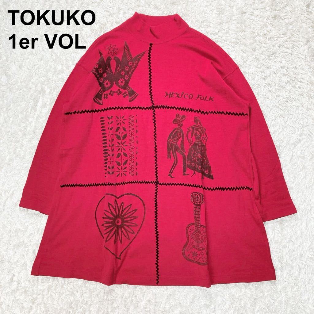 TOKUKO 1er VOLtokko pull mi Evo ru9 number total pattern tops tunic lady's B32418-97