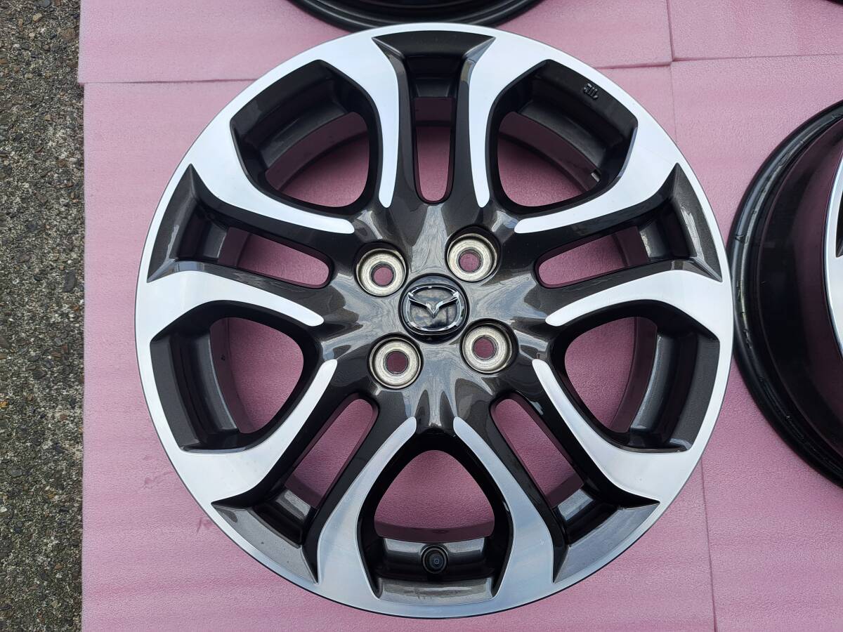 【良品】 マツダ DJ デミオ 純正 16×5.5J +40 4H100　 ハブ径54mm　4本セット MAZDA2 ベリーサ NB ND ロードスター 流用 ノーマル戻しに！_画像2