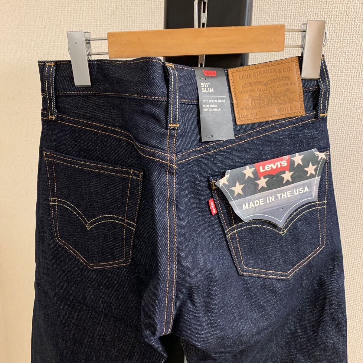 新品 タグ付 米国製 USA リーバイス Levi's 511 デニムパンツ 30インチ 04511-25L96 リジッド ビッグE 赤耳 W30L32 スリムストレート Levis_画像5