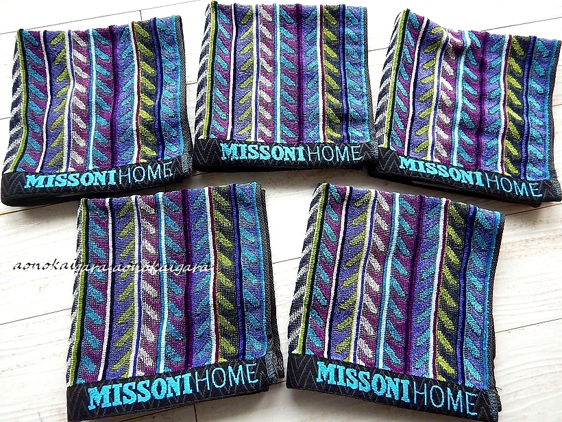 新品◆MISSONI◆ミッソーニ◆ハンドタオル５枚◆ブルー系_画像7