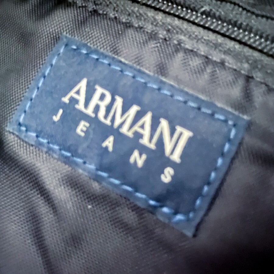 1円〜■美品■ARMANI アルマーニ 大容量 リュックサック デイパック バッグ ビジネス A4 レディース メンズ レザー ロゴ ブラック 黒_画像6