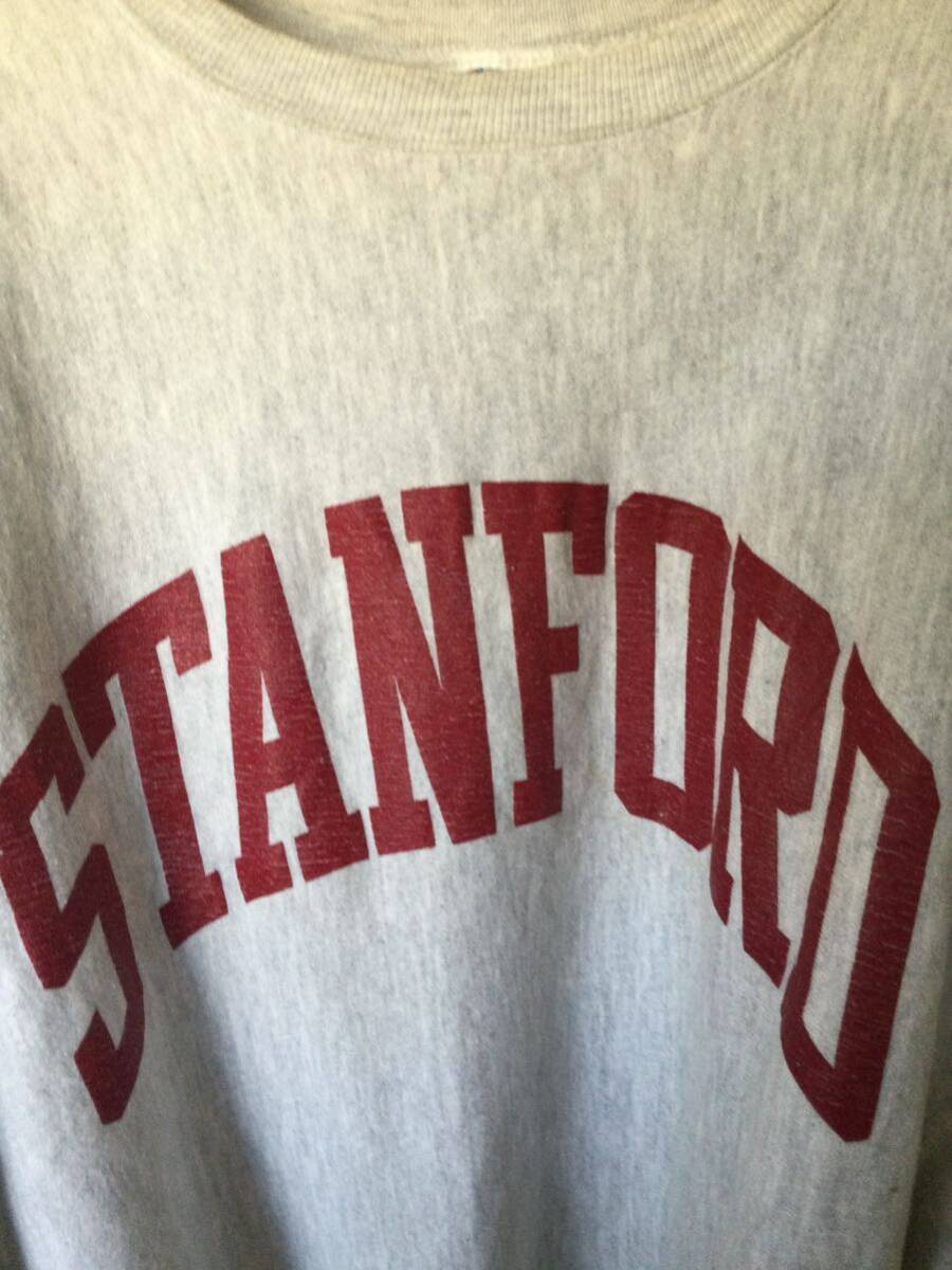 90'sチャンピオンChampionリバースウィーブSTANFORD UNIVERSITYスウェットシャツUSA製Size XL/検ヴィンテージトレーナー80's単色タグ激レア_画像3