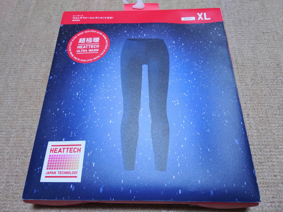 * nationwide free shipping * new goods unopened Uniqlo ultimate .. Ultra warm hi-to Tec leggings XL size navy lady's most . warm 