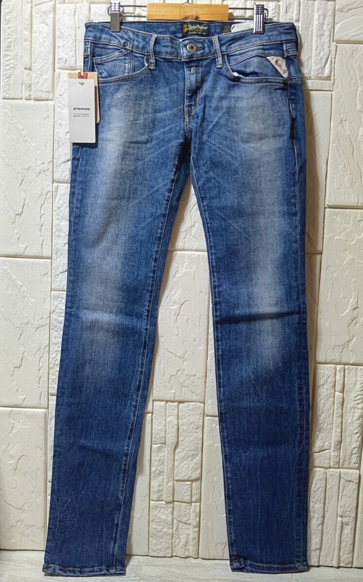 【REPLAY】リプレイ正規品/ BLUE JEANS ストレッチ スリム ジーンズ セレブ愛用デニムパンツ /レディース28 ●新品未使用 ●送料無料_画像2