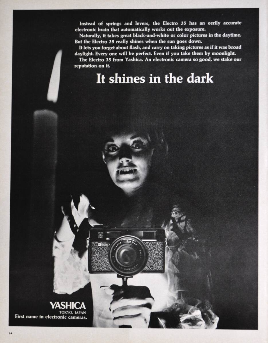Редкая реклама! 1969 Ясика Камера Реклама/Ясика Электро 35 Камера/Showa Retro/Vampire/Dracula/C
