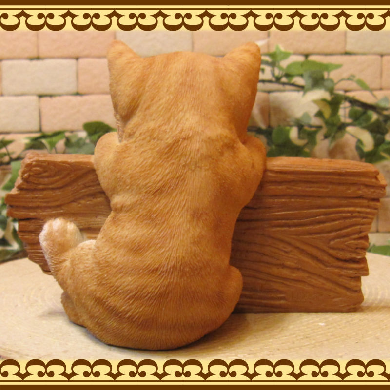 リアルな猫の置物 ウエルカムボード キャット チャトラ ねこ フィギュア オブジェ ガーデン ベランダアートの画像9