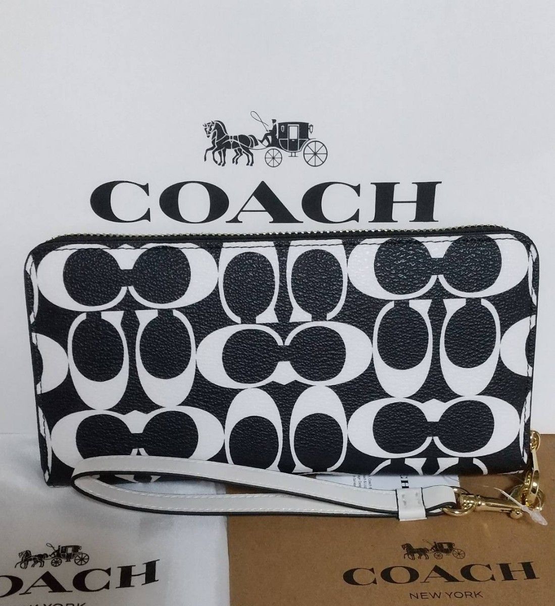 最終価格！！COACH 長財布 ラウンドファスナー シグネチャー