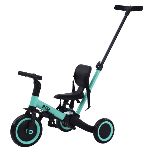  tricycle pair .. bike one pcs 4 position stroller .... hand pushed . stick attaching for children tricycle 3 wheel bicycle bike pedal attaching passenger use .1-5 -years old present 