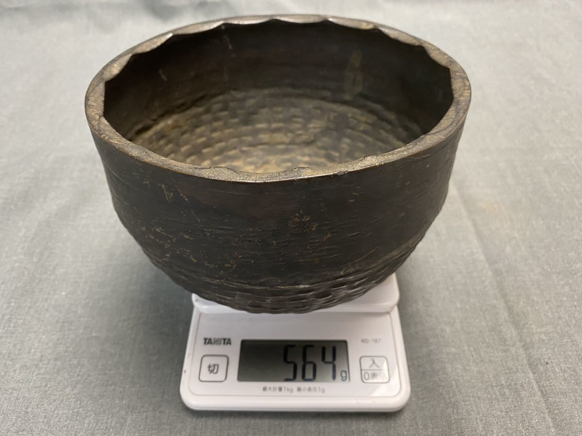 10200円 M6043【仏具2】江戸時代 古銅 一周刻印 おりん 口径17cm 10200円 M6043【仏具2】江戸時代 古銅 一周刻印 おりん 口径17cm