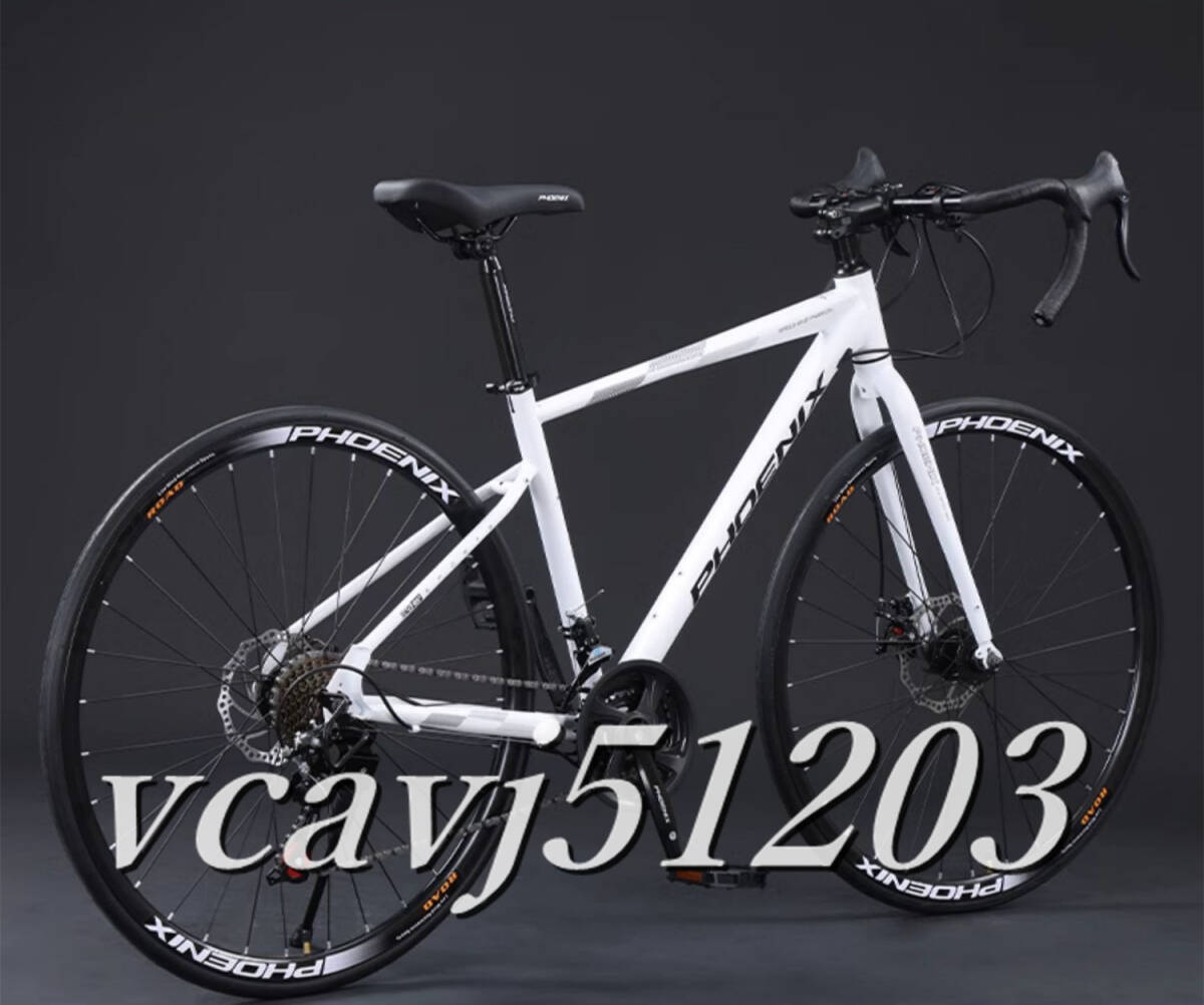 ◆稀少品◆2024年モデル SHIMANO 21段変速！ロードバイク 軽量 前後ディスクブレーキ 通勤 通学 700C 自転車 フェンダー付き ホワイトの画像9