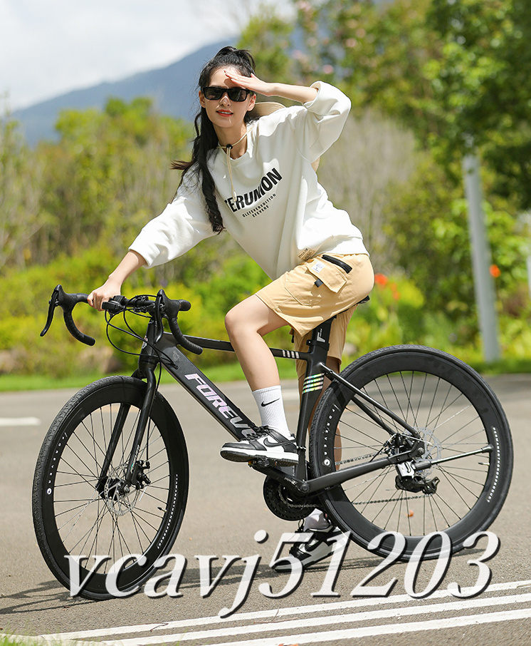 ◆美品◆2024年モデル 30段変速！自転車 軽量 アルミニウム合金 ロードバイク 通勤 通学 700C サドルカバー/フェンダー付き ホワイトの画像2
