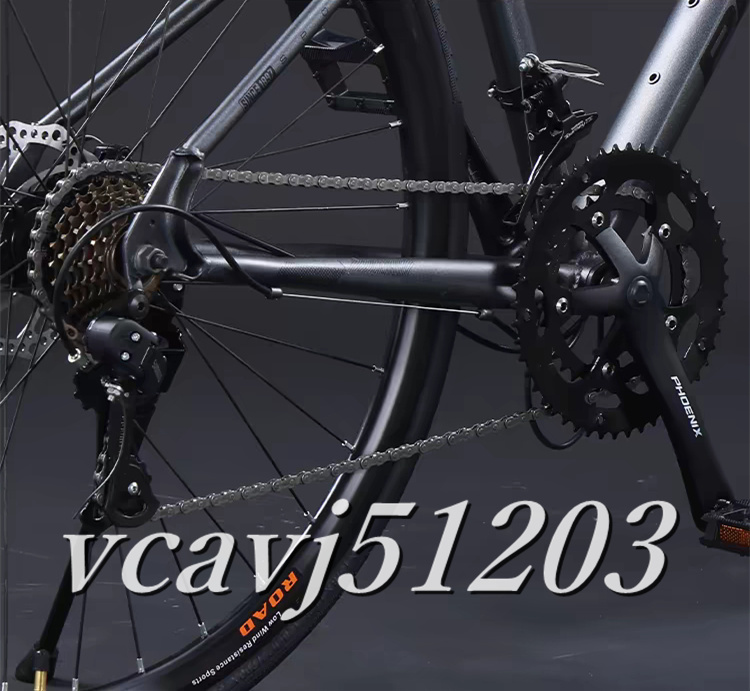 ◆稀少品◆2024年モデル SHIMANO 21段変速！ロードバイク 軽量 前後ディスクブレーキ 通勤 通学 700C 自転車 フェンダー付き ホワイトの画像5