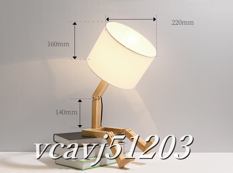 ◆稀少品◆ledランプ テーブルスタンド 木製 北欧 個性 LED 照明 リビング ベッドルーム用ランプ 卓上スタンド 室内装飾 電球付き_画像2