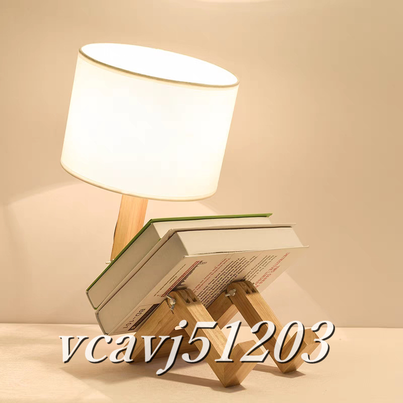 ◆稀少品◆ledランプ テーブルスタンド 木製 北欧 個性 LED 照明 リビング ベッドルーム用ランプ 卓上スタンド 室内装飾 電球付き