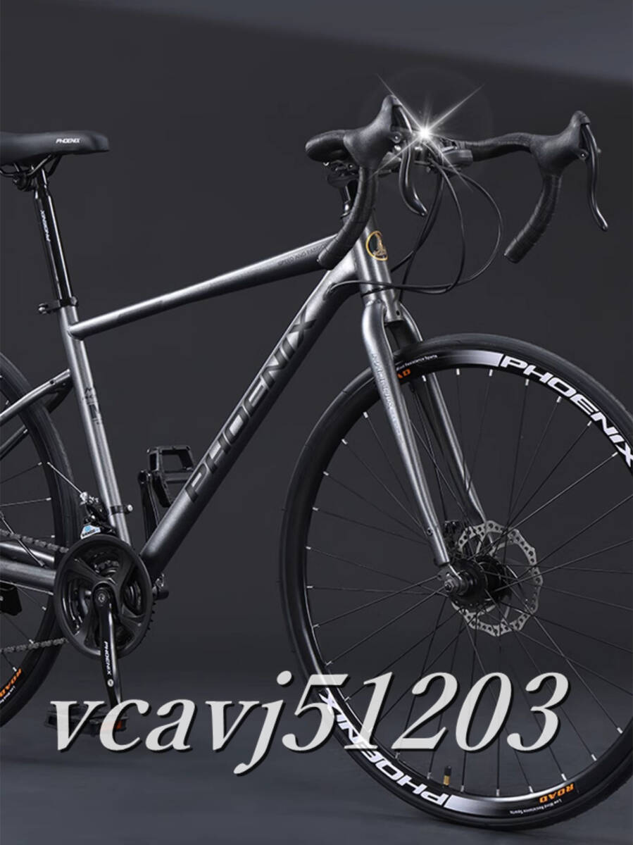 ◆新品◆2024年モデル SHIMANO 21段変速！ロードバイク 軽量 前後ディスクブレーキ 通勤 通学 700C 自転車 フェンダー付き ブルー_画像2