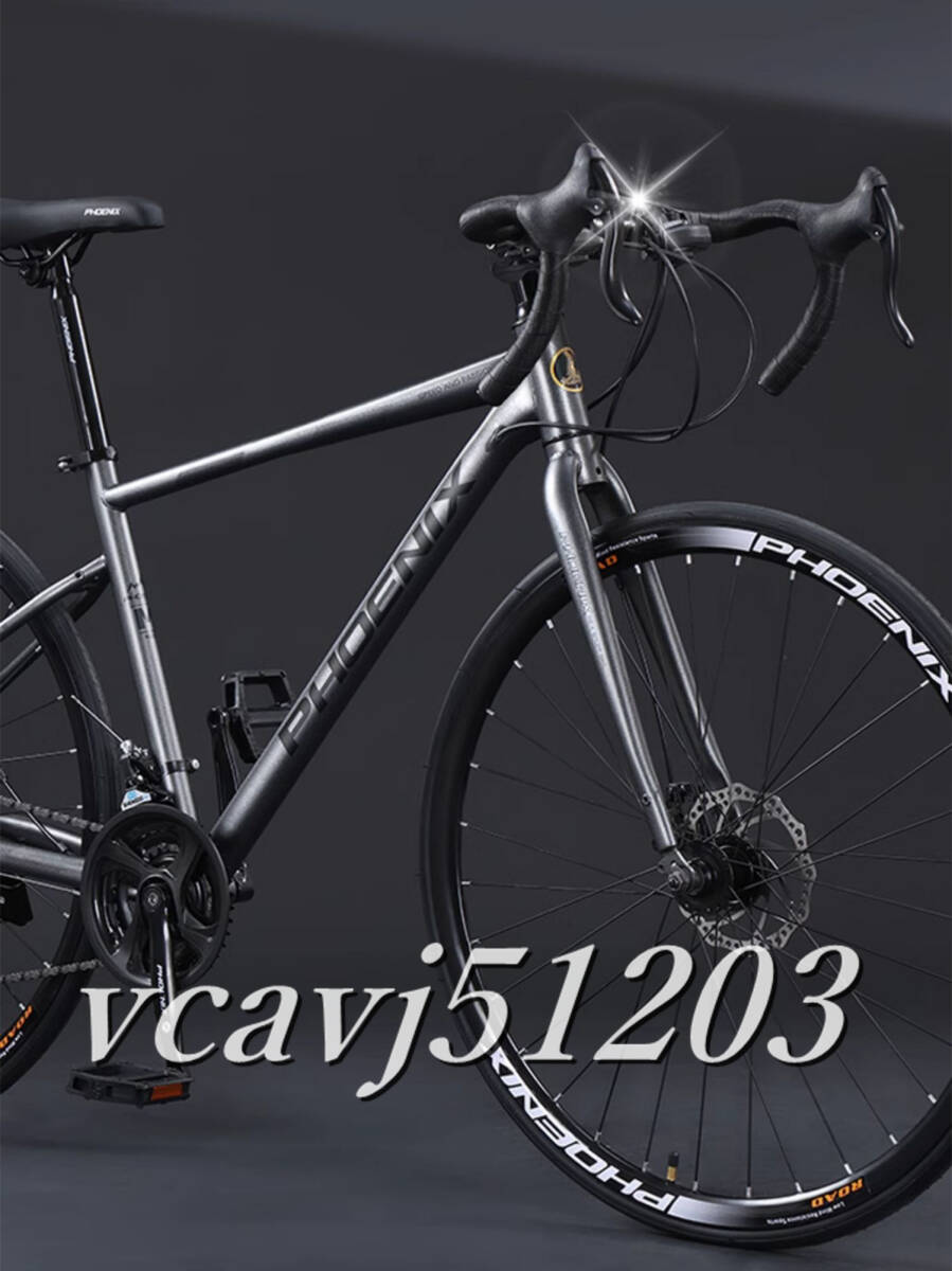 ◆稀少品◆2024年モデル SHIMANO 21段変速！ロードバイク 軽量 前後ディスクブレーキ 通勤 通学 700C 自転車 フェンダー付き ホワイトの画像2