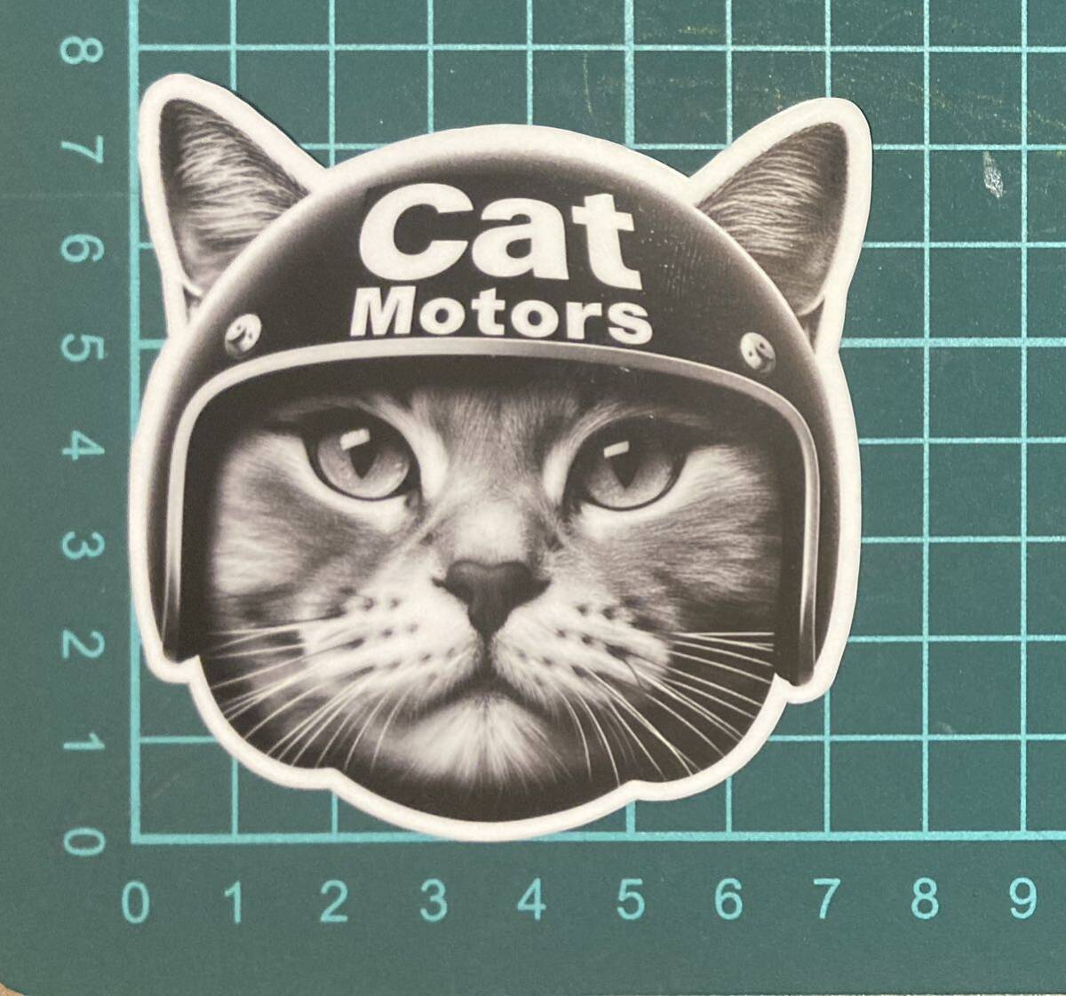 猫ライダーステッカーバイクヘルメット屋外対応_画像2