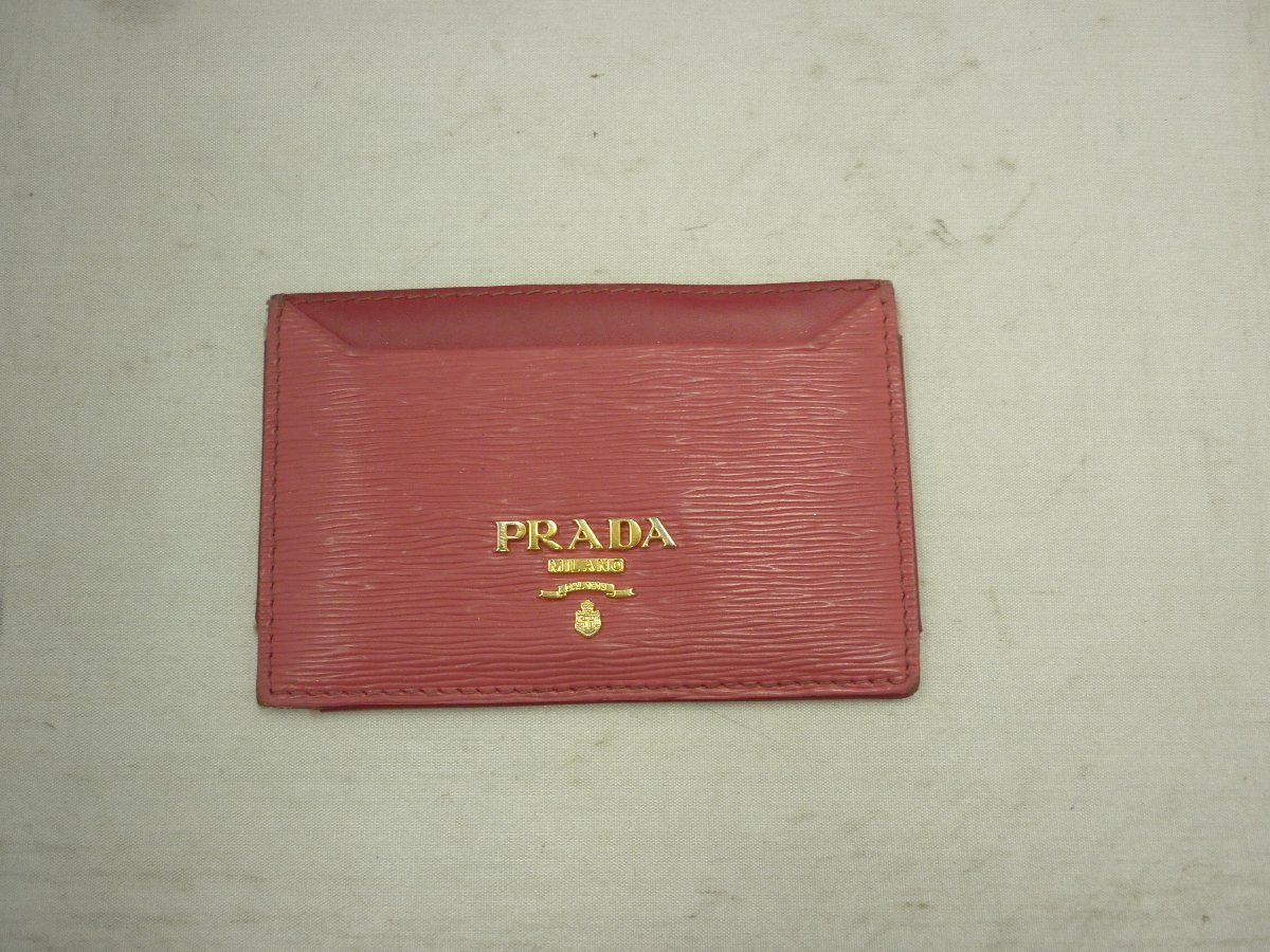 【PRADA】プラダ　カードケース　204　1MC208　ネオンピンク　レザー　SY02-DSH