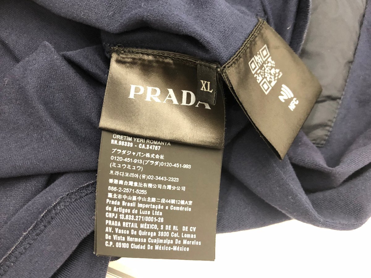 【PRADA】プラダ　メンズ　ブイネックショートスリーブカットソー・Tシャツ　ネイビー　XLサイズ　SY02-E7X_画像5