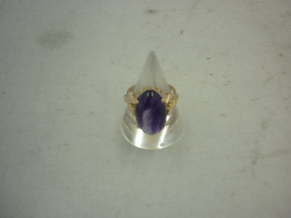 【返品送料無料】 【K18リング Am 約6.5ct】 6.9g 14.5号 12mm×10mm リング幅 3mm ポリッシュ仕上げ SY02-DD3 イエローゴールド