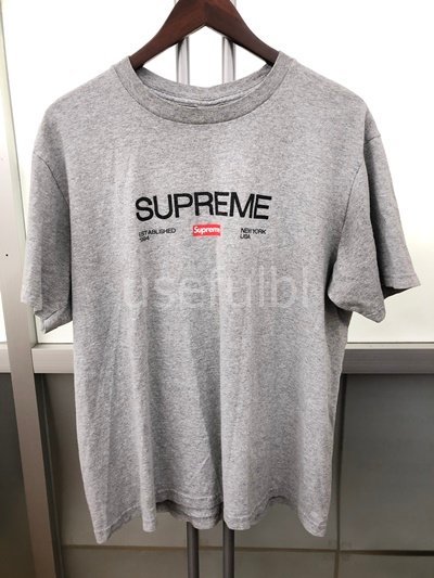 【Supreme】シュプリーム　Est.1994 Tee　Heather Grey　21AW　半袖　Tシャツ　カットソー　アメリカ製　USA製　SY01-HE8＊