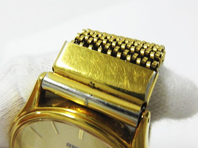 ■ 稼動品 SEIKO セイコー DOLCE ドルチェ 8J41-6100 クォーツ 腕時計 ゴールド文字盤 ラウンドフェイス 3針 _画像8